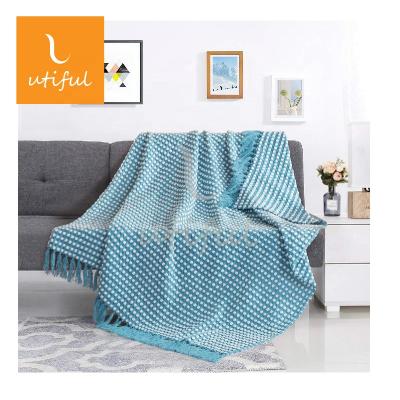 China PASSIONATE High Quality Stripe Woven Acrylic Throw Blanket With Tassels for sale