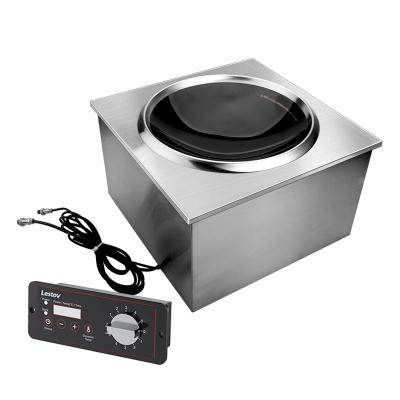 China Hotel commercial 220V 3.5KW 5KW built in induction cooktop concave induction cooker for wok for sale