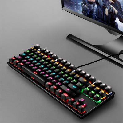 China Anti-ghosting New wired 87 keys gaming keyboard usb optical mechanical gaming office keyboard for sale