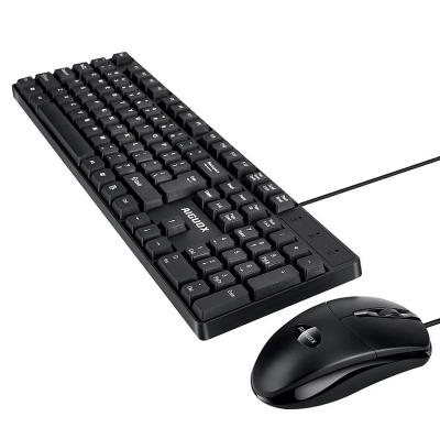 China Anti-fall New black 104keys keyboard mouse combos Ergonomic wired USB teclado y mouse keyboard and mouse Set for sale