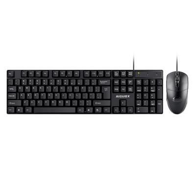 China Anti-fall New black 104keys keyboard mouse combos Ergonomic wired USB teclado y mouse keyboard and mouse Set for sale