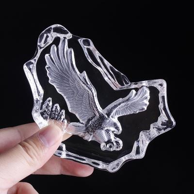 China Europe K9 Home Crystal Iceberg Trophy Glass Awards 3D Decoration Engrave Eagle Souvenir for sale