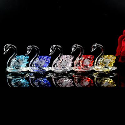 China Europe Crystal Swan Animals Mini Crystal Swan Figurines Baby Shower Return Fancy Gifts for sale