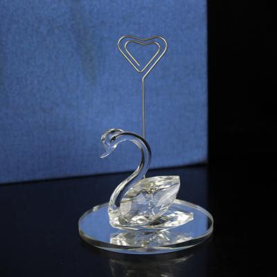 China Europe Crystal Swan Wedding Place Name Card Holder Party Event Table Decoration for sale