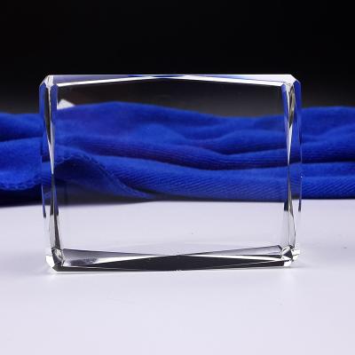 China Europe Corner Cutting Shinning Crystal Glass Block Blank for sale