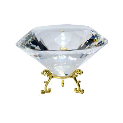 China Europe House Fengshui Large Crystal Diamond With Metal Stand for sale