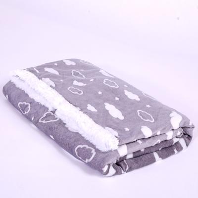 China Modern Style 3D Baby Blanket Modern Minimalist Fiber Gray Weighted Blanket Kids Shear Blanket for sale