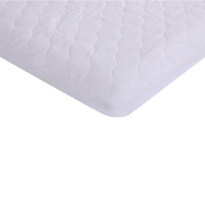 China Factory Customized Sustainable White Organic Cotton Mattress Protector Waterproof Quilted Crib Pad Covers for sale