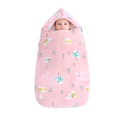 China Wholesale Hooded Breathable Warm Cotton Newborn Sleeping Bag Winter Wrap Blanket For Baby for sale