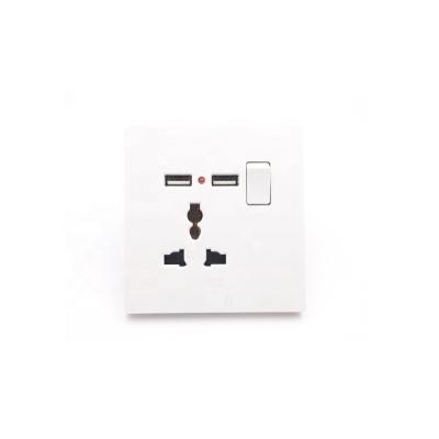 China Wholesale Luxury Multi Function Wall Mode British Standard Electrical Switch Socket 1gang 3 Pin 2USB With Neon for sale