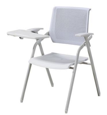 China Factory wholesale foldable office learning ergonomic study folding chair with wheels table attached foldable practicing chair with writing for sale