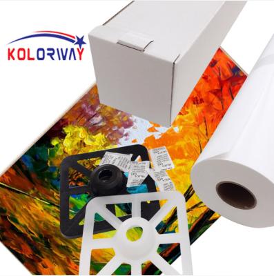 China Inkjet Printing Factory Wholesale Artist Canvas Roll Polyester Canvas Roll Use For Sign Display Waterproof Canvas Fabric for sale