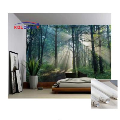 China Modern cheap price low MOQ custom design lnkjet media printing material fabric wallpaper rolls removable printable wallpaper rolls for sale