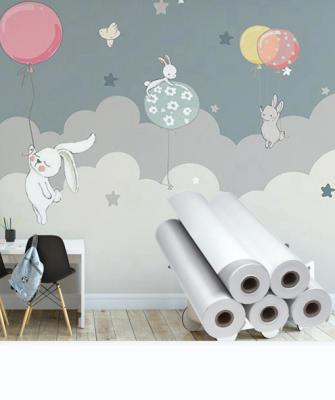 China Inkjet Printing Wholesale White Printable Wallpaper 3D Wall Cloth Nonwoven Wallcovering For Digital Inkjet Print for sale