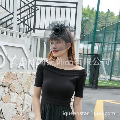 China Luxury Bridal Eye-covering Vintage Eye-covering Veil Cheongsam Fashion Show Mesh Evening Dress Billycock Watch Show Hair for sale