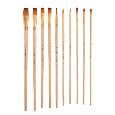 China Wholesale-Portable Nylon Paint Brush Set, 10pcs Different Shape Art Brush Set With Acrylic Bag for sale