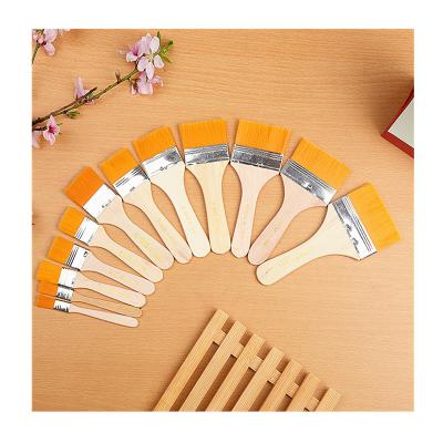 China Wooden Oil Painting Brush Tool Handle Watercolor Gouache Oil Painting Nylon Acrylic Brush Home for sale