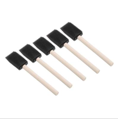 China Art Tool Mini Drawing Foam Sponge Brushes With Wooden Handle Painting Drawing Art Craft Foam Brushes for sale