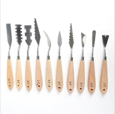 China Mixed Raw Material Stainless Steel Palette Scraper Set Spatula Knives For Artist Oil Painting Tools Painting Knife Blade for sale