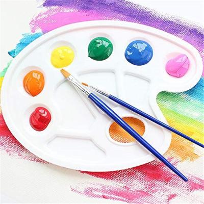 China Eco-friendly Material Acrylic Paint Tray Palettes Round Plastic Pallets For Kid Student With 10 Wells Oil Paint Box Watercolor Palette for sale