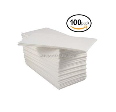 China Printed Toile-Feel Guest Towels Disposable Fabric and Decorative Bathroom Airlaid Towels White (100-Pack) for sale