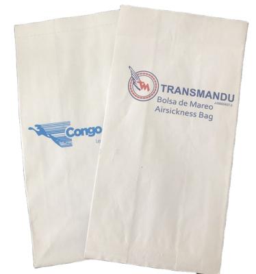 China Disposable Handled Vomit Bags --Airsickness Paper Bag With Logo for sale