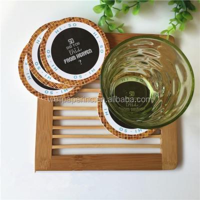 China Sustainable Absorbent Cheap Paper Drinks Paperboard Mache Beer Coaster With Logo for sale