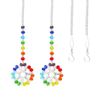 China Circle Glass Colored Crystal Pendants Creative Crystal Pendants New Products for sale