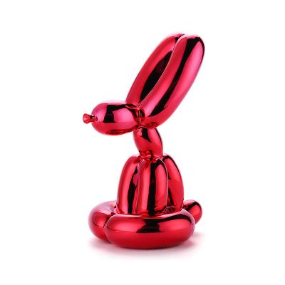 China 10-25cm Resin Animal Figurine Balloon Dog Statue Glossy Art Sculpture Figurine Craftwork Home Decor With Anti Skid Mat for sale