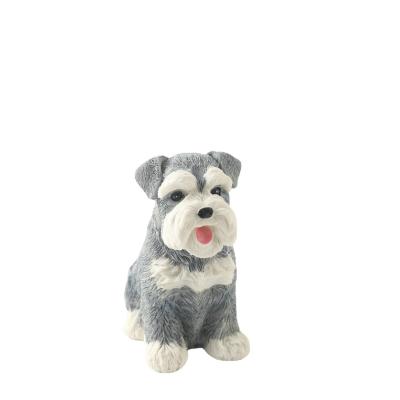 China Europe New Resin Cute Puppy Ornaments Porch Schnauzer Ornaments Accessories Creative Home Cute Pet Desktop Ornaments for sale