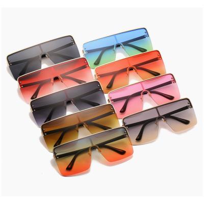 China New Fashion Sunglasses Metal Frame Sunglasses Big Shape Gradient Color One Piece Sunglasses for sale