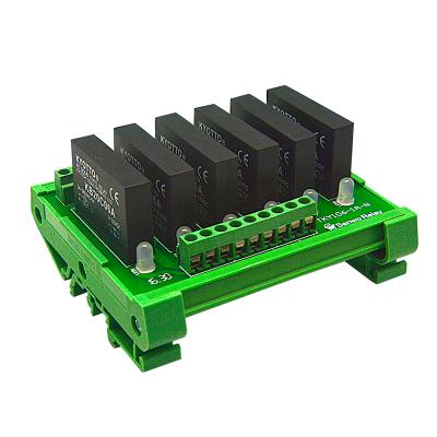 China Sealed original low cost 6a 6 channel AC solid state relay KB20C06A control module with base rail installation 3-32VDC for sale