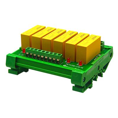 China 6 Channel AC Solid State Relay Control Module Transistor Input Voltage 3-32VDC Sealed Non-contact Voltage 24-380vac Output for sale