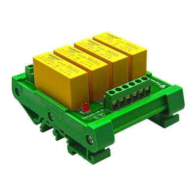 China 4 channel input voltage 3-32VDC DIN rail installation AC solid state relay module sealed signal is divided into NPN and PNP for sale