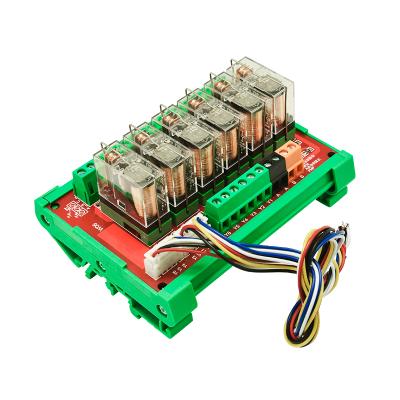 China Sealed 6 channels can be processed and customized 12V/24V Omron/Tyco/Hongfa electromagnetic relay module can be externally linked for sale