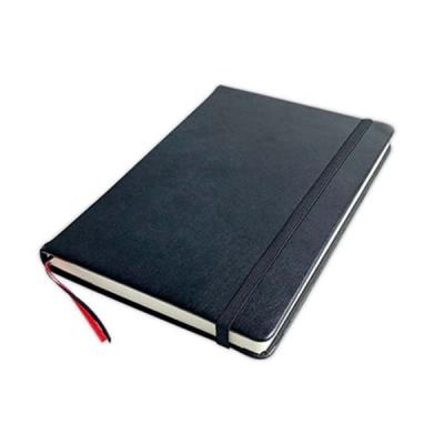 China Printed Advertising A5 Notebook, 2020 Stationary Black Leather Notebook School Supplies PU Wedding Guest Book for sale