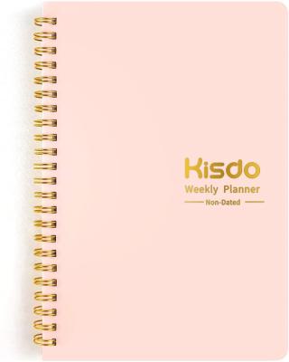 China Wholesale Kisdo Spiral PP Cover Color Spiral Notebook Custom Weekly Planner for sale