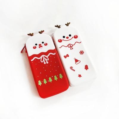 China Schools & Custom Offices Christmas Style Eco Friend PVC Pen Pencil Case Bag For Kids School Stationery for sale