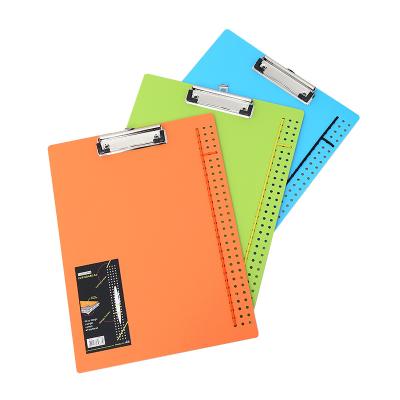 China Office Eco-friendly Hard Fashionable Plastic Stationery A4 Size Aluminum Clipboard for sale