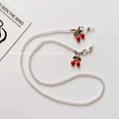 China New Cartoon Cherry Acrylic Lanyard Necklace Eyeglasses Chain Earphone Chain Mask Acrylic Chain for sale