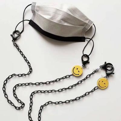 China New Japanese and Korean Acrylic Smiley Face Acrylic Mask Chain Glasses Mask Chain Scarf of Simplicity and Border Personality for sale