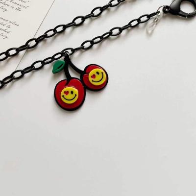 China New Simple Cherry Smiley Face Lanyard Necklace Acrylic Eyeglasses Chain for sale