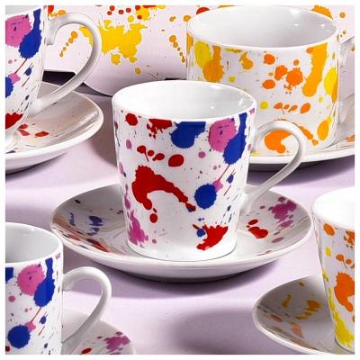 China Factory Price Porcelain 12pcs 90ml Coffee Cups and Saucers Set Factory Price Sustainable Ceramic All-season 69111019 for sale