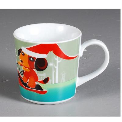 China Christmas Eco Friendly Sustainable Decoration Cute Colorful Upright Mug Ceramic Decal Mug for sale