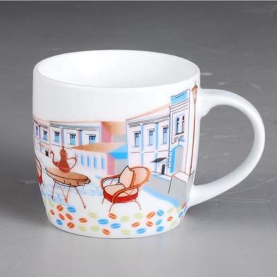 China Low MOQ Drinkware Sustainable High Grade Bone China Cup With Handle Porcelain Mugs Custom Made for sale