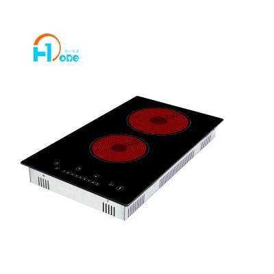 China Compatible with all cookware Black Crystal Glass Plate for any Cookware Two Burner Radiant Cooker Infrared Cooker for sale