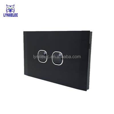 China LYNXELEC SAA High Quality Electrical Certificate Connection Black Crystal Outlet Plate 15A Wall Light Switch for sale