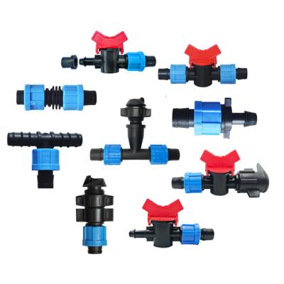 China High Quality Agricultural Plastic Drip Irrigation Connector Flat 16mm Drip Tape Irrigation Hose Fittings for sale