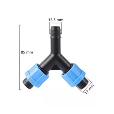 China Eco Friendly Other Irrigation Drip Tape Watering Accessories Fitting Y Type Tee for sale