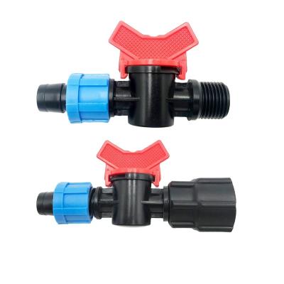 China Eco-Friendly Plastic Irrigation Fittings Drip Tape Mini Valve For Farm Drip Irrigation System for sale